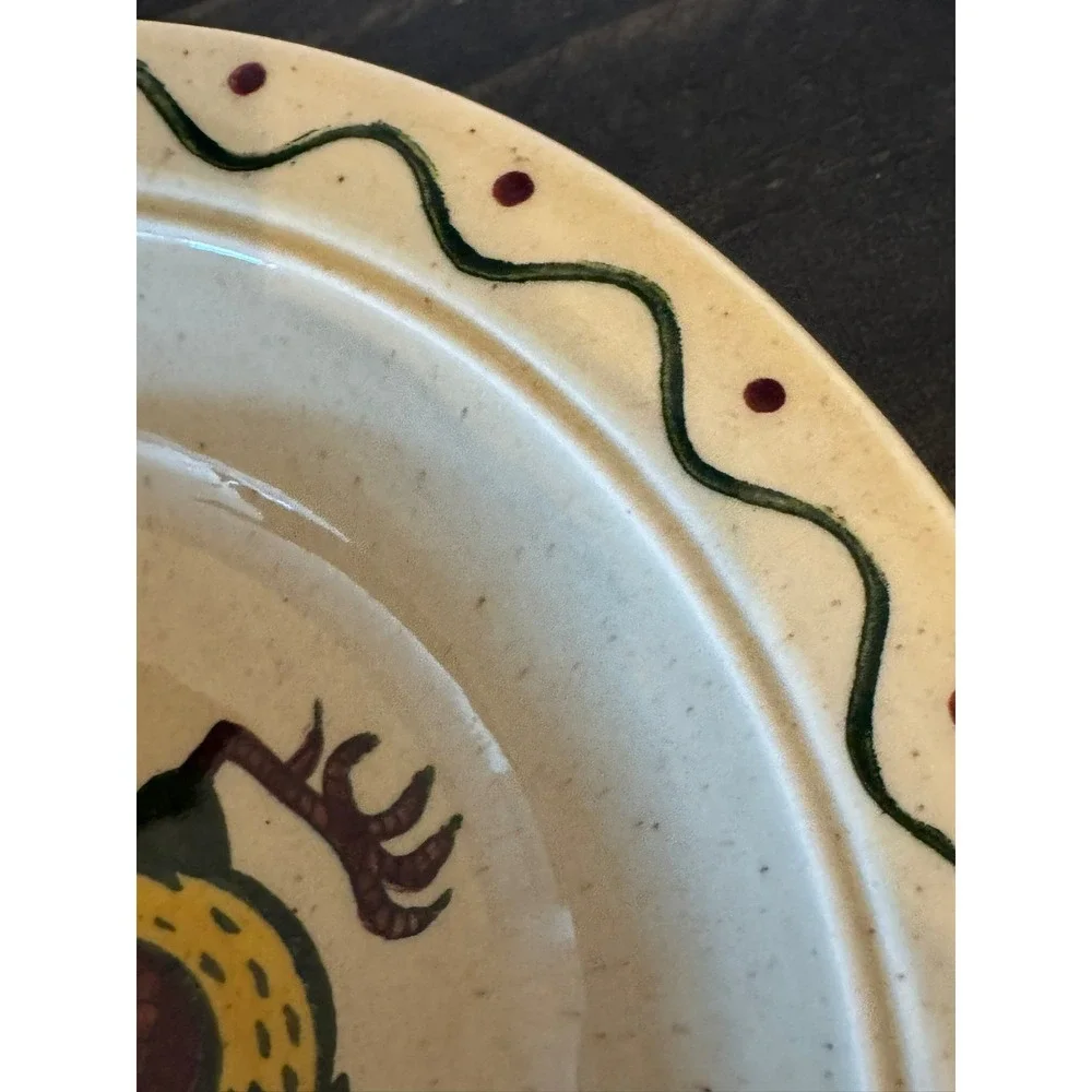 Metlox Poppytrail California Provincial Rooster Hand Painted Serving Bowl 10in